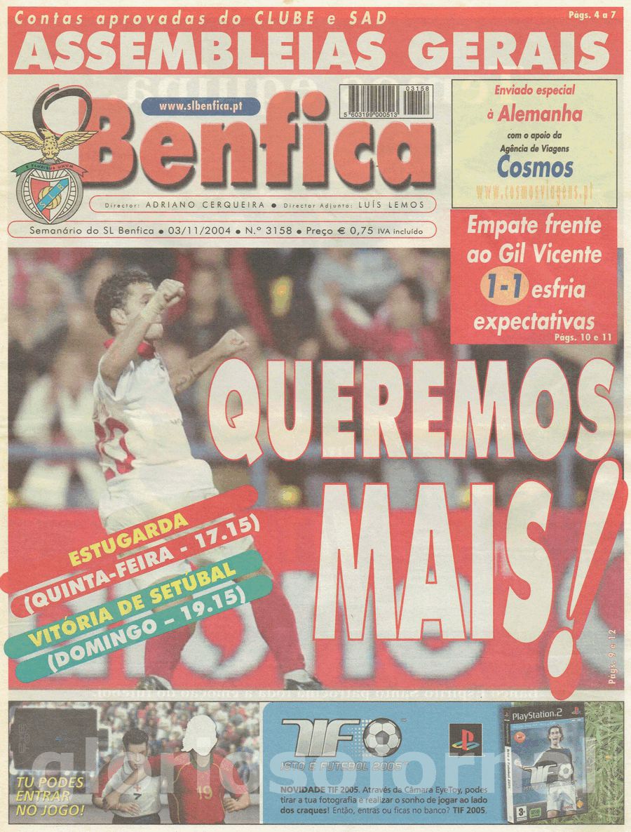 jornal o benfica 3158 2004-11-03